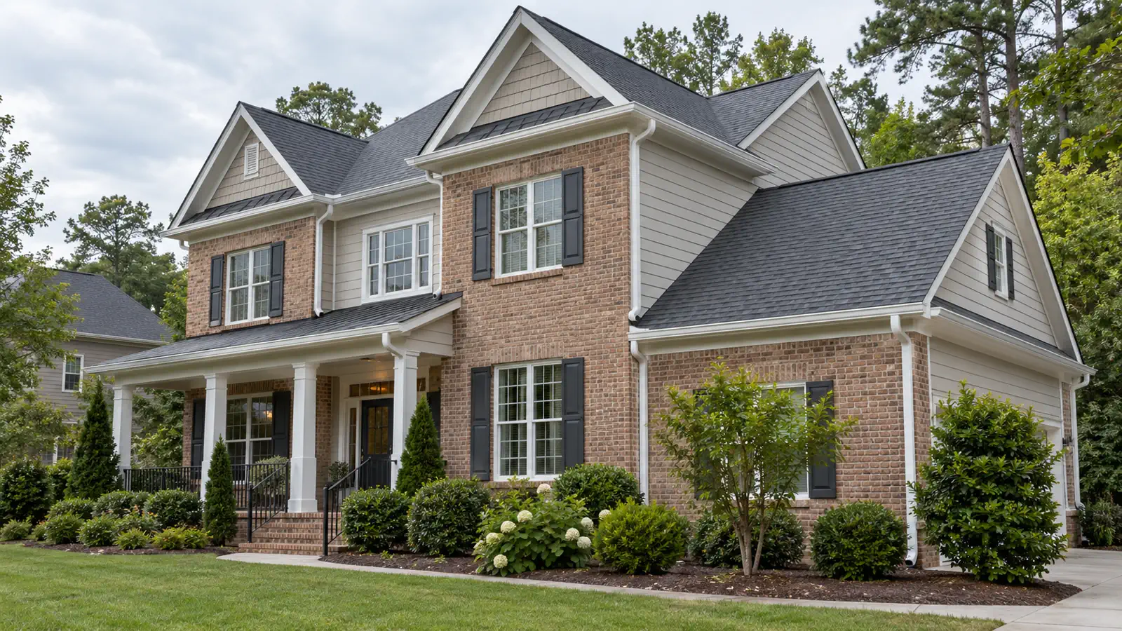How many downspouts does a house need Durham NC on a seamless gutter system