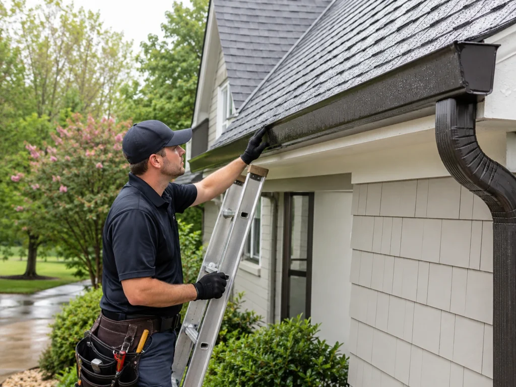 post storm gutter inspection on a North Carolina home