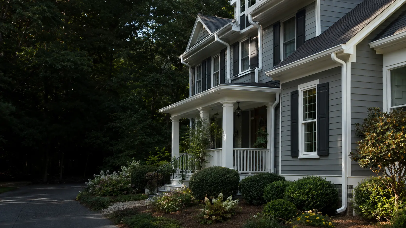 Gutter Cleaning Apex NC Residential Service Apex North Carolina home with decorative gables for gutter cleaning