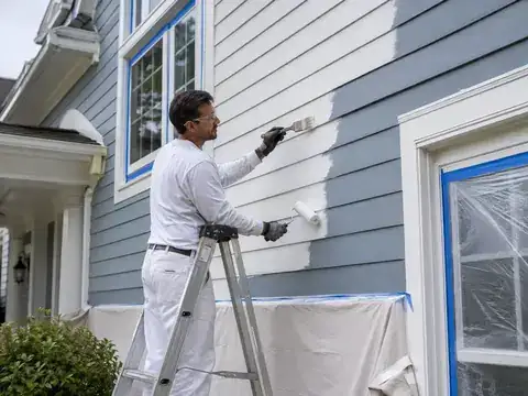 Illustration of exterior painting service
