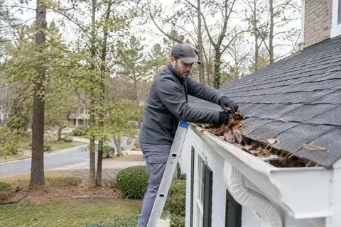 Illustration of gutter cleaning service