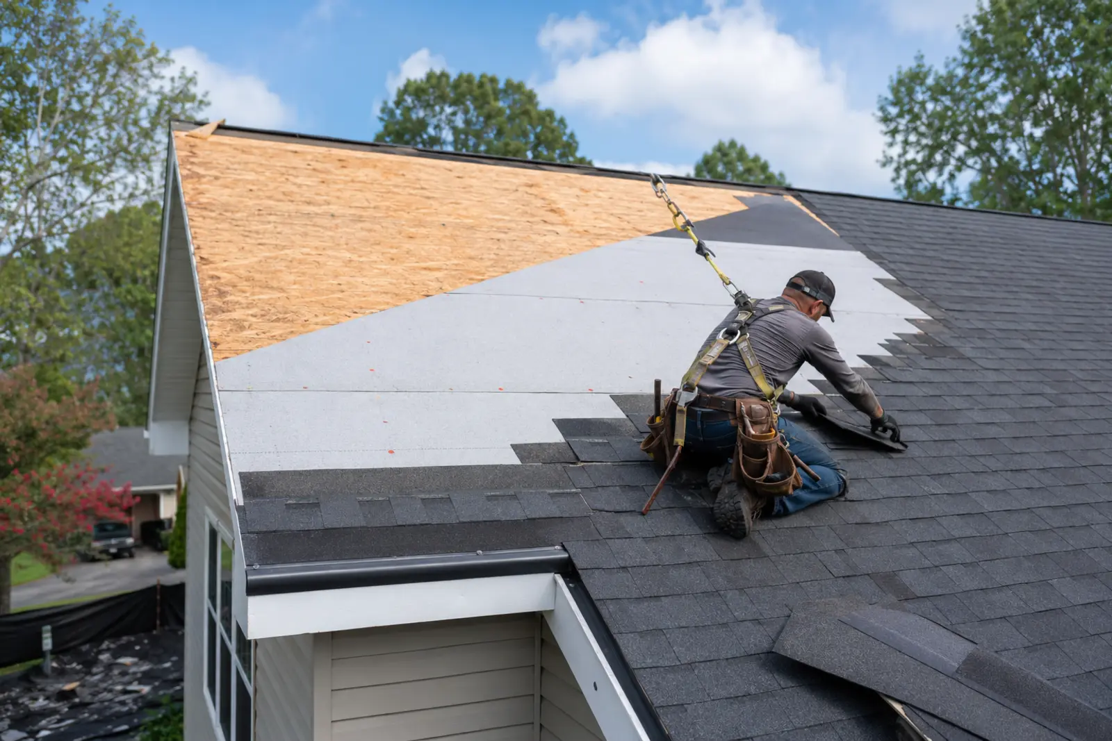 Asphalt Shingle Roof Replacement Durham NC Professional asphalt shingle roof replacement with underlayment in Durham NC