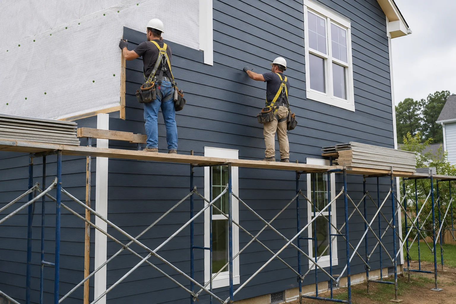 Professional fiber cement siding replacement on a Durham NC home