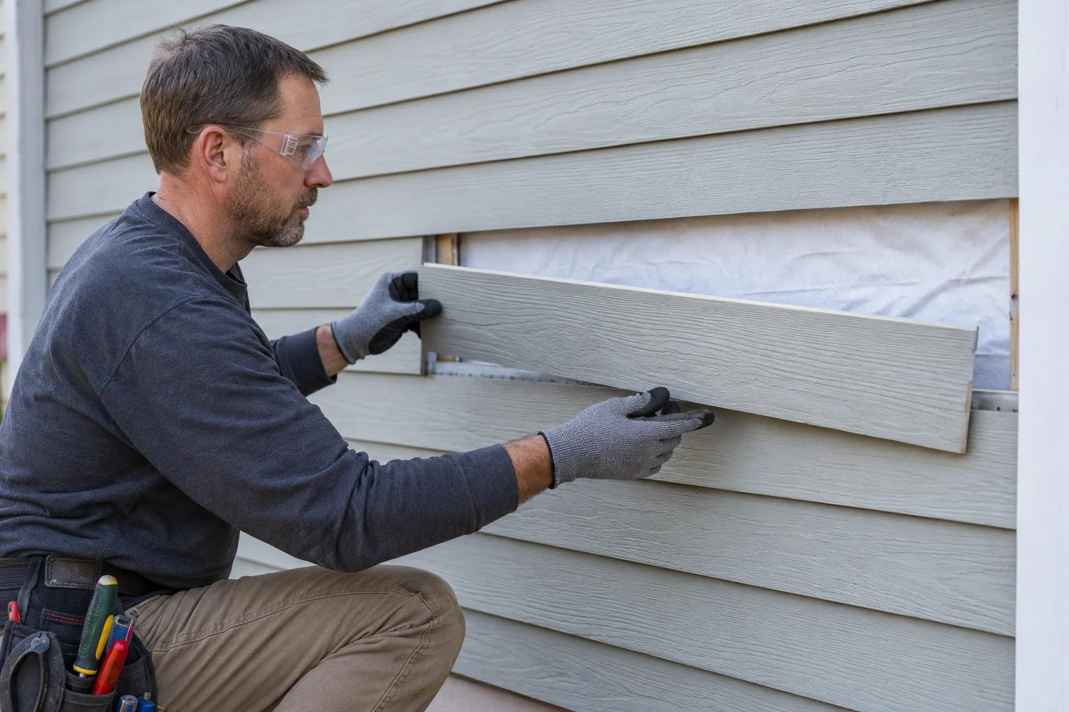 Professional fiber cement lap siding board repair in Durham NC